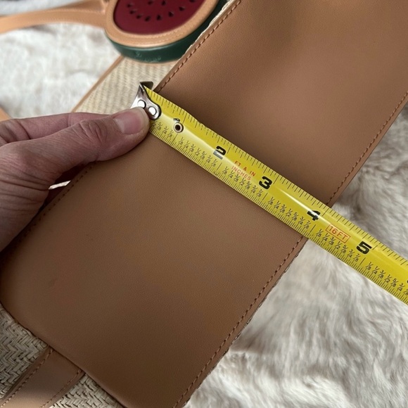 ETIENNE AIGNER Watermelon and Fruit Print Paper Yarn Tote Bag - Picture 10 of 15